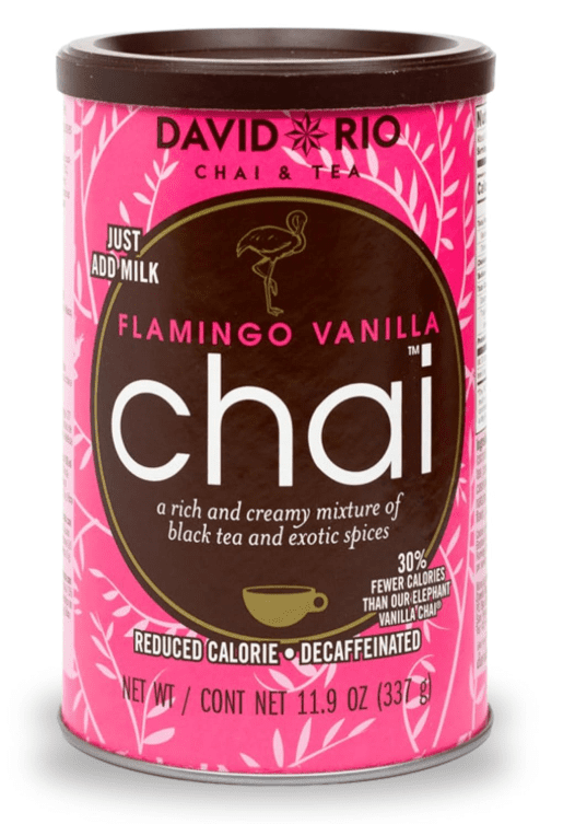 Chai Instantáneo Té Negro Clásico Descafeinado Libre de Azúcar (Flamingo Vainilla) Tarro 337gr