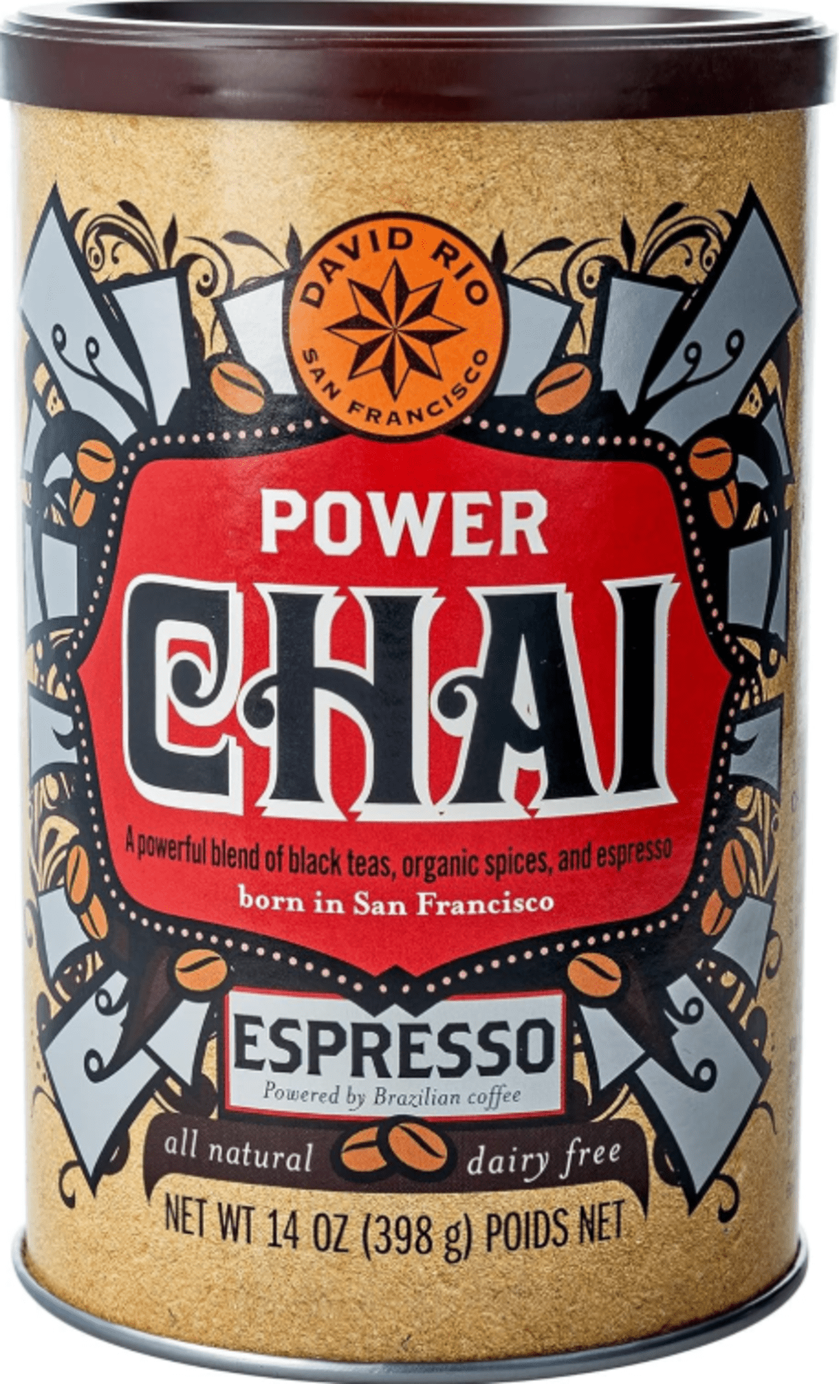 Chai Instantáneo Té Negro Con Café (Power Espresso) Tarro 398gr
