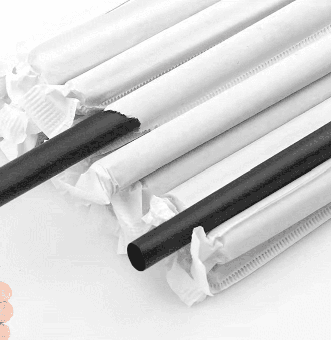 Bombilla Papel Negra 8mm x 25,4cm - 3 Capas (500unid)